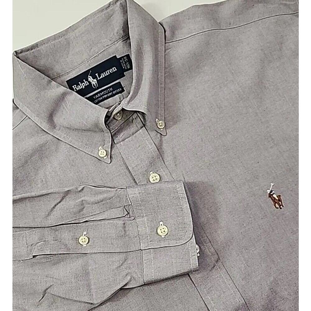 Vtg Ralph Lauren L/S Polo Button Down Shirt Light Purple Mens 16.5/34 Preppy